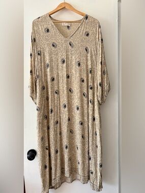 Natalie Martin V neck caftan dress with side slits M